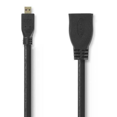 Nedis High Speed HDMI verlengkabel met Ethernet HDMI Micro Male - HDMI Female 0,2m zwart