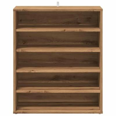 Schoenenkast 60x35x70 cm bewerkt hout artisanaal eikenkleur