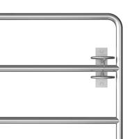 Poort met 5 stangen (115-300)x90 cm staal zilverkleurig - thumbnail