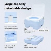 VidaXL Camping toilet lichtblauw en wit 41,5 x 36,5 x 30 cm polyetheen - thumbnail