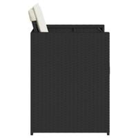 Tuinstoelen 4 st met kussens poly rattan zwart - thumbnail