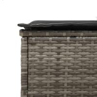 Ligstoelen 2 st met kussens poly rattan grijs - thumbnail