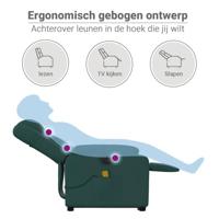 Sta-op-massagestoel elektrisch verstelbaar stof donkergroen - thumbnail