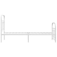 Bedframe met hoofd- en voeteneinde metaal wit 75x190 cm - thumbnail