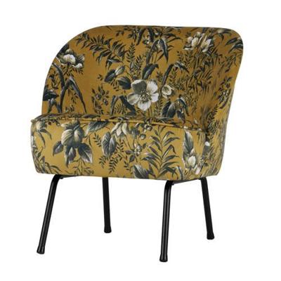 WOOOD Fauteuil 'Vogue Poppy' Velvet, kleur Mosterd