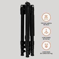 deeper Deeper Tripod Tripod 1/4 inch Werkhoogte: 51 - 136 cm Zwart - thumbnail