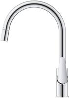 Grohe QuickFix Start Curve keukenmengkraan met uittrekbare handdouche rond chroom - thumbnail