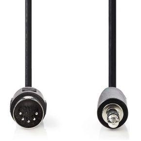 Nedis CAGP20100BK10 Din-audiokabel Din 5-pins Male - 3,5 Mm Male 1,0 M Zwart