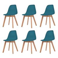 Eetkamerstoelen 6 st kunststof turquoise - thumbnail