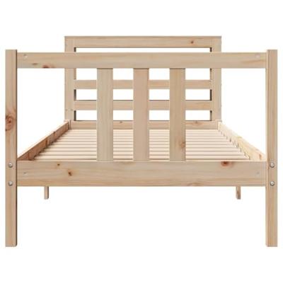 Bedframe met hoofdbord massief grenenhout 90x190 cm