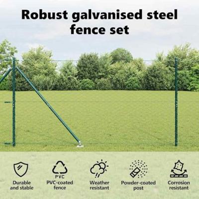 VidaXL Afrasteringspaal groen 10 x 1,4 m (50 mm gaas) staal en pvc