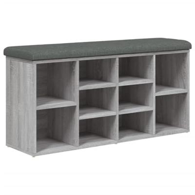 Schoenenbank 102x32x50 cm bewerkt hout grijs sonoma eikenkleur