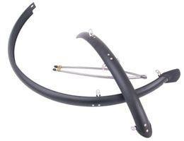 Sunnywhe Stel spatborden 28" kunststof 45mm met stangen mat zwart