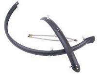 Spatbordset 28" 45 mm kunststof compleet met stangenset - mat zwart - thumbnail