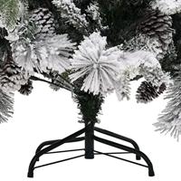 Kerstboom met dennenappels en sneeuw 195 cm PVC en PE - thumbnail