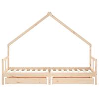 Kinderbedframe met lades 80x200 cm massief grenenhout - thumbnail
