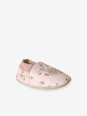 Elastische leren babyschoentjes in soepel leer veel roze