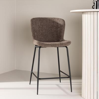 Nohr Barkruk 'Artesha' Bouclé, kleur Bruin (zithoogte 65cm)