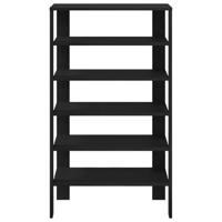 VidaXL Schoenenrek 61x32x105 cm bewerkt hout zwart - thumbnail