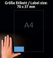 Avery-Zweckform 3449 Universele etiketten 70 x 37 mm Papier Blauw 2400 stuk(s) Permanent hechtend Inkjet, Laser (zwart/wit), Laser (kleur), Kopiëren (zwart/wit) - thumbnail