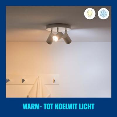 WiZ 8720169076709 LED-lamp Energielabel F (A - G) GU10 Reflector 4.7 W Warmwit tot koudwit 2 stuk(s)