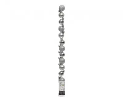 Decoris kerstballen set plastic 14st zilver 3cm