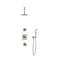 Hotbath Get Together IBS2GN inbouwdouche met 3s handdouche en 15cm plafondbuis geborsteld nikkel - thumbnail