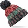Beechfield CB486 Corkscrew Pom Pom Beanie - Watermelon Breeze - One Size Beechfield CB486 Corkscrew Pom Pom Beanie - Watermelon Breeze - One Size