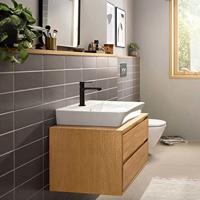 Wastafelmengkraan HansGrohe Rebris E Eengreeps 110 CoolStart EcoSmart+ Met Trekwaste Mat Zwart - thumbnail