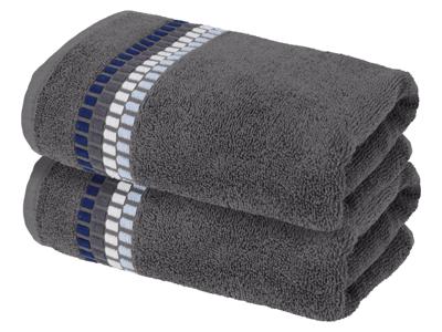 LIVARNO Set van 2 handdoeken 50 x 100 cm (Grijs)