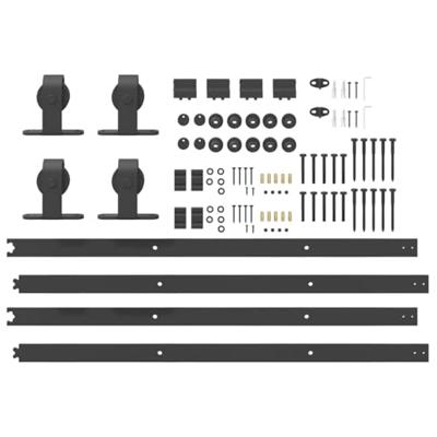 Doos met onderdelen voor schuifdeur 305 cm staal zwart