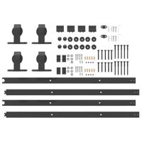 Doos met onderdelen voor schuifdeur 305 cm staal zwart - thumbnail