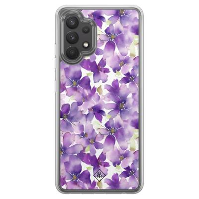 Samsung Galaxy A32 4G hybride hoesje - Floral violet Samsung Galaxy A32 4G hybride hoesje - Floral violet