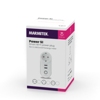 Marmitek POWER SI - Smart Wi-Fi power plug - 15A | 2 USB | on/off manual & automatic | energy meter | G plug Schakelaar Wit - thumbnail