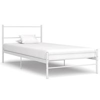 Bedframe metaal wit 90x200 cm - thumbnail
