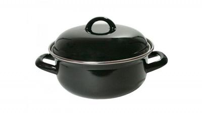 Braadpan emaille zwart 24cm 4,5 L