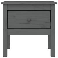Bijzettafels 2 st 50x50x49 cm massief grenenhout grijs - thumbnail
