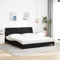 Bedframe met LED zonder matras 180x200 cm stof zwart - thumbnail