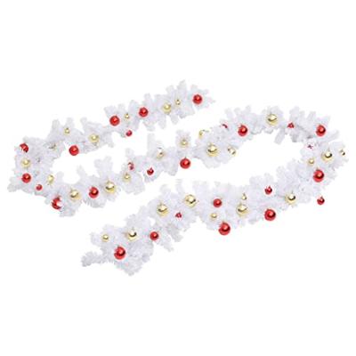 Kerstslinger versierd met kerstballen 10 m wit Kerstslinger versierd met kerstballen 10 m wit