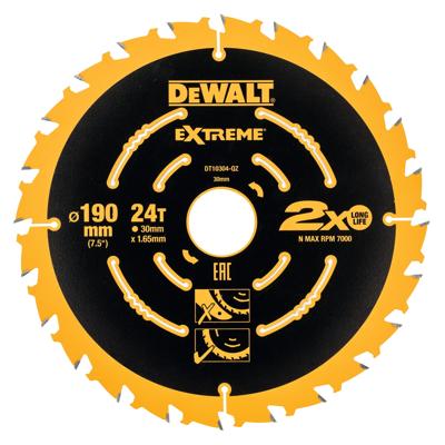 DeWALT Cirkelzaagblad voor Multimaterial | Extreme | Ø 190mm Asgat 30mm 24T - DT10399-QZ DeWALT Cirkelzaagblad voor Multimaterial | Extreme | Ø 190mm Asgat 30mm 24T - DT10399-QZ