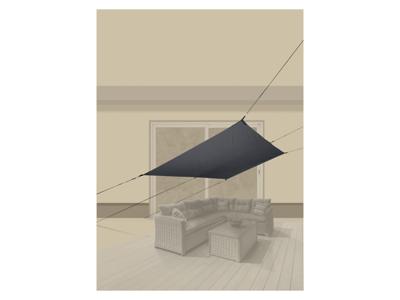 LIVARNO Schaduwdoek 300 x 200 cm (Antraciet)
