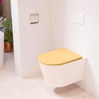 MONDIAZ LAVIE hangend toilet single fire rimless diepspoel Rosee, Toiletzitting met quick-release & softclose Ocher - thumbnail