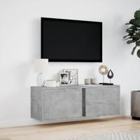 Tv-wandmeubel met LED-verlichting 100x31x35 cm betongrijs - thumbnail