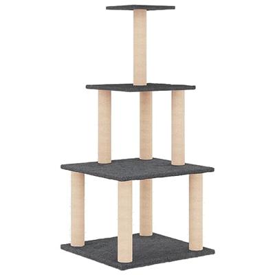 Kattenmeubel met sisal krabpalen 111 cm donkergrijs - thumbnail
