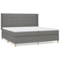 Boxspring met matras stof donkergrijs 200x200 cm - thumbnail