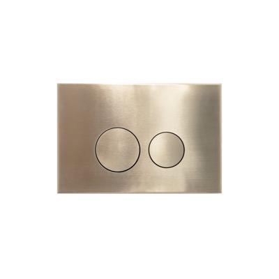 Bedieningsplaat Qeramiq Push Met DualfFush Frontbediening Metaal Rond Geborsteld Messing Qeramiq