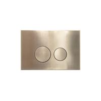 Bedieningsplaat Qeramiq Push Met DualfFush Frontbediening Metaal Rond Geborsteld Messing Qeramiq - thumbnail