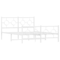 Bedframe met hoofd- en voeteneinde metaal wit 135x190 cm - thumbnail