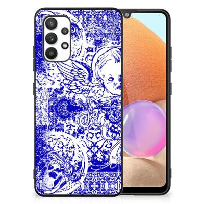 Telefoonhoesje Samsung Galaxy A32 4G | A32 5G Enterprise Editie Angel Skull Blauw Telefoonhoesje Samsung Galaxy A32 4G | A32 5G Enterprise Editie Angel Skull Blauw