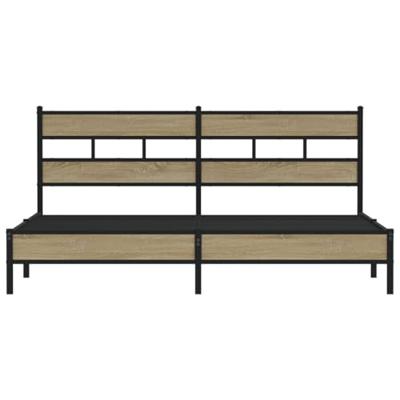 Bedframe zonder matras metaal sonoma eikenkleurig 180x200 cm